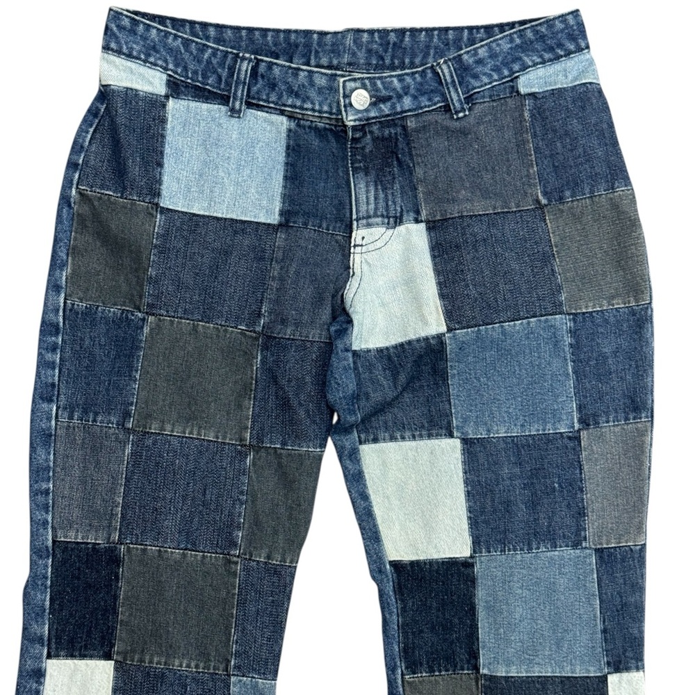Vintage Y2K Clockhouse Grunge Hippie Patchwork Low Rise Denim Blue Jeans EUR 42 - Picture 5 of 13